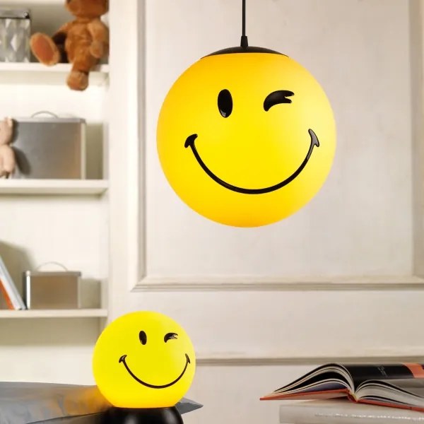 ONLI - Lampadario per cameretta a sospensione SMILEY 1xE27/15W/230V giallo