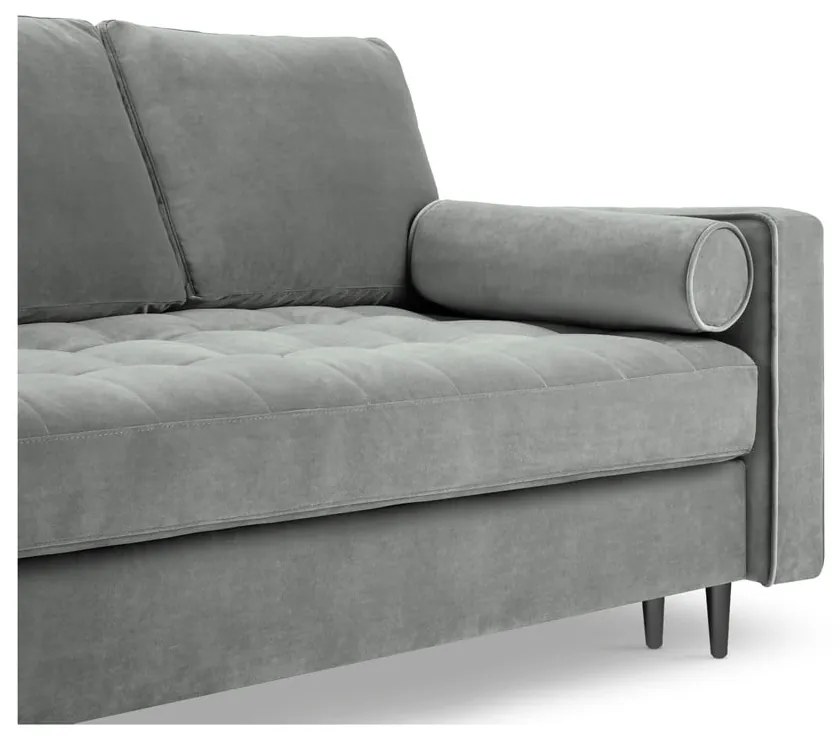 Divano letto in velluto grigio chiaro Santo - Milo Casa