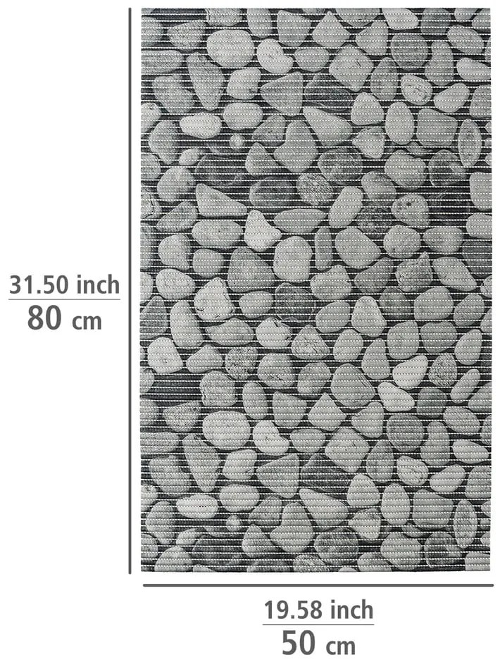Tappetino da bagno in plastica grigio 50x80 cm Sassi - Wenko
