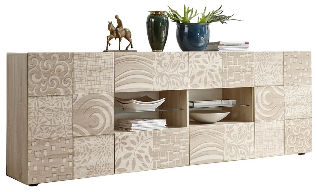 MORI - madia di design moderno 2 ante e 4 cassetti