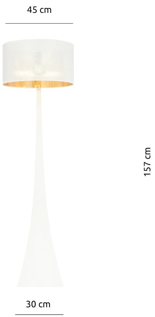 Piantana Contemporaneo Indra Acciaio Nero Bianco 1 Luce E27 Ip20