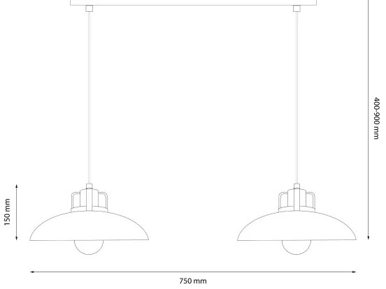 Brilagi - LED Lampadario a sospensione con filo FLAMENGO 2xE27/60W/230V beige