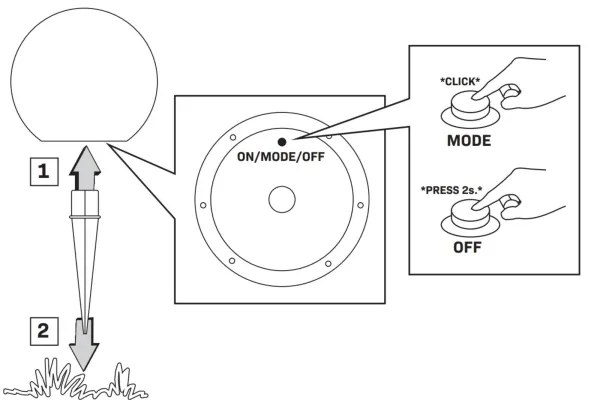 LED RGBW Lampada solare BALL LED/3,7V 1500 mAh diametro 40 cm IP65 + telecomando
