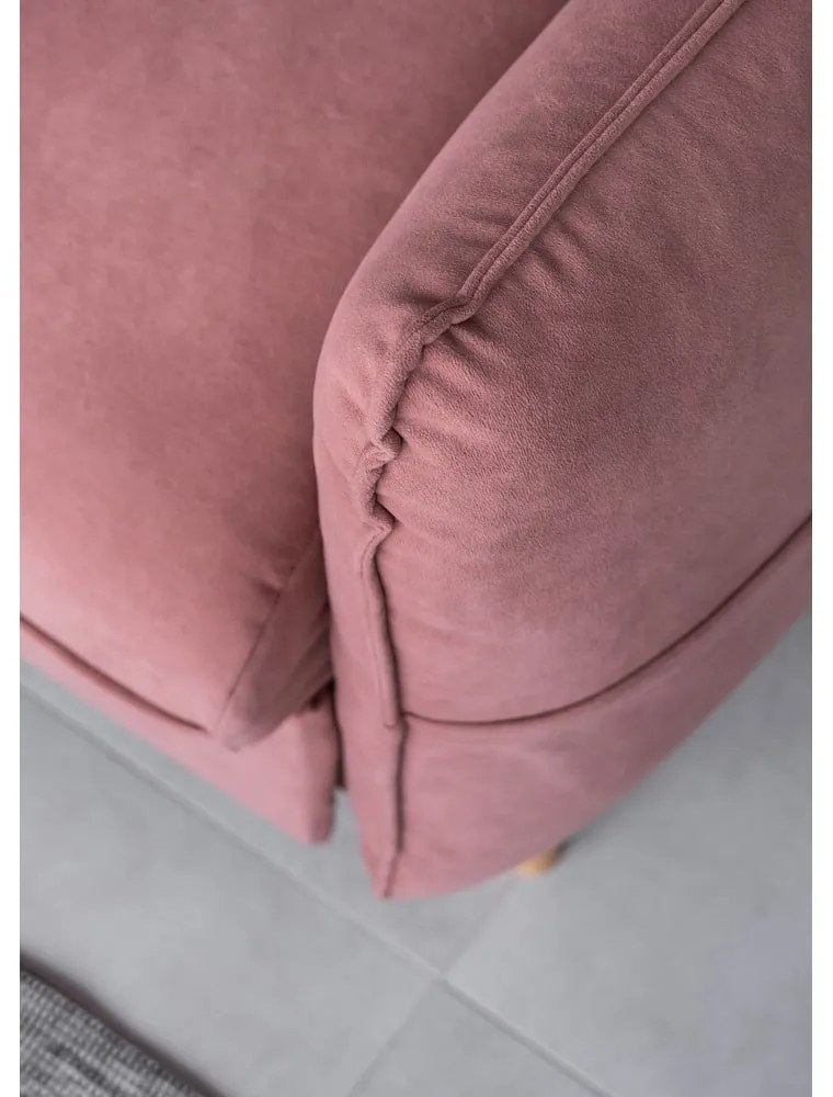 Divano letto angolare in velluto rosa chiaro (angolo sinistro) Sweet Harmony - Miuform