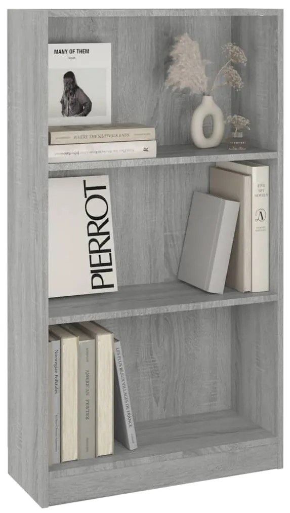 Libreria Grigio Sonoma 60x24x109 cm in Legno Ingegnerizzato