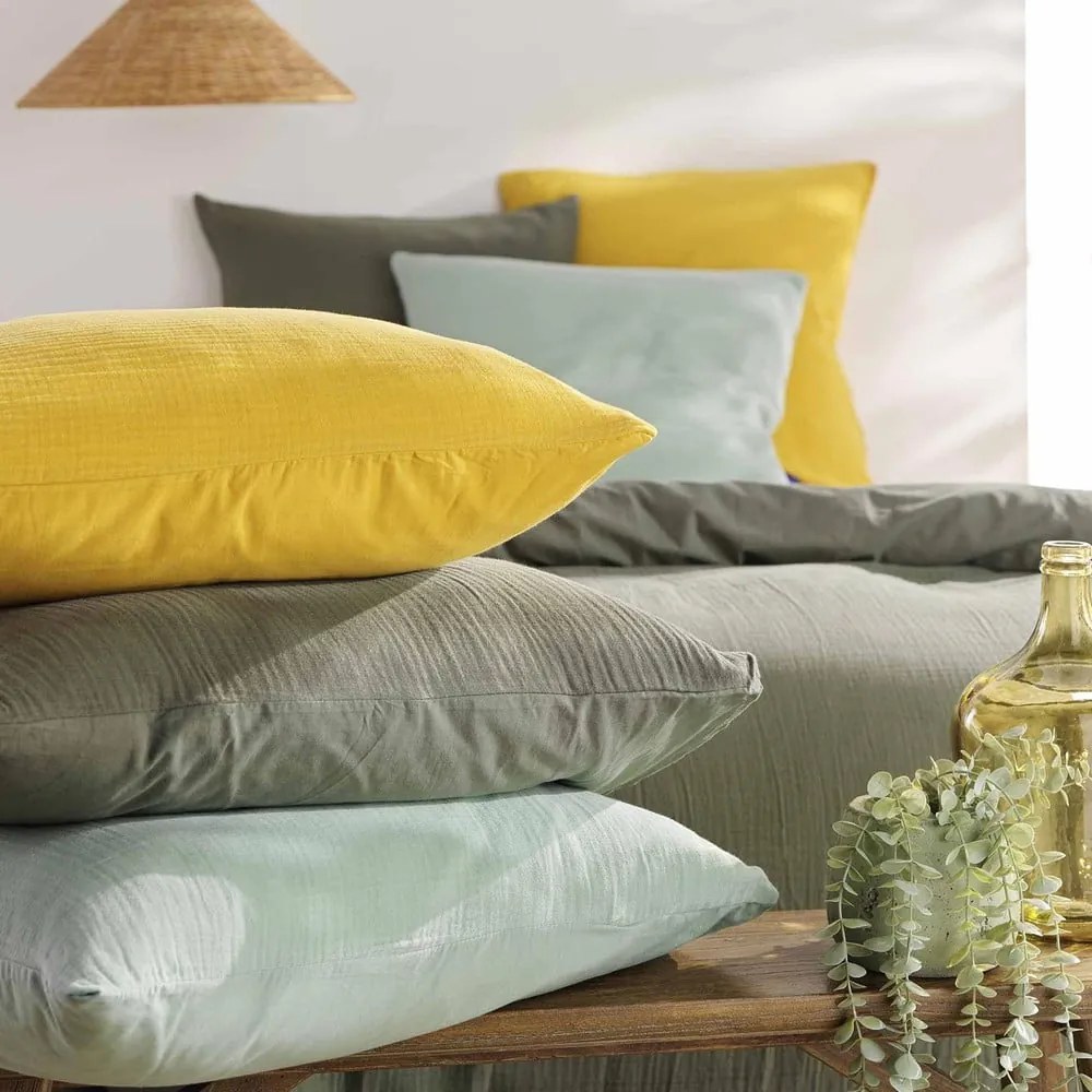 Biancheria da letto bianca in mussola per letto singolo 140x200 cm Angelia – douceur d'intérieur