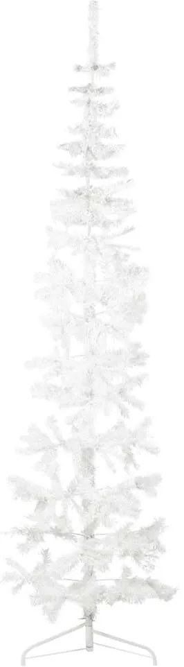 Albero Natale Artificiale Sottile A Metà Supporto Bianco 210 Cm /