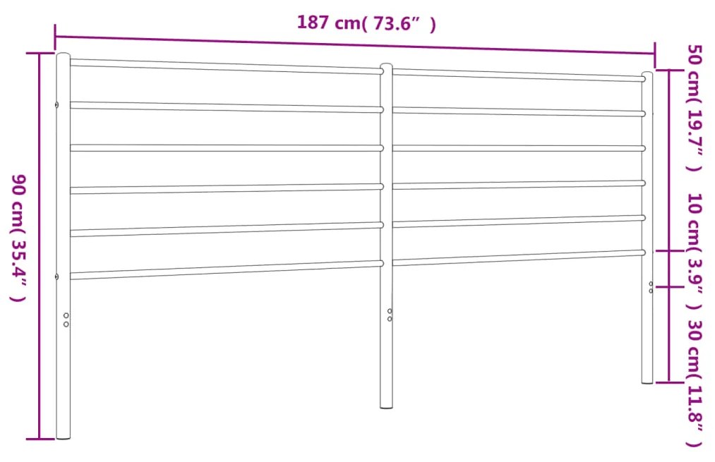 Testiera in Metallo Nero 180 cm