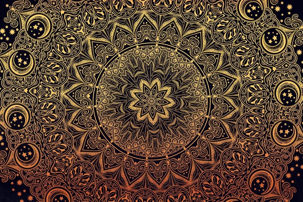 Quadro su tela – Mandala orientale dorata