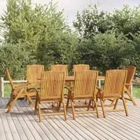 Set da Pranzo per Giardino 9 pz in Legno Massello di Teak 3154920