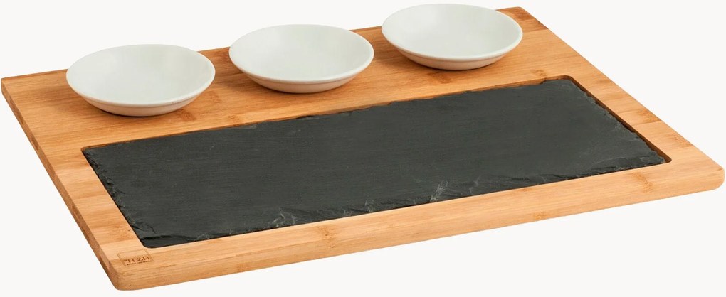Set tagliere in bambù con ciotole Basic, set da 5