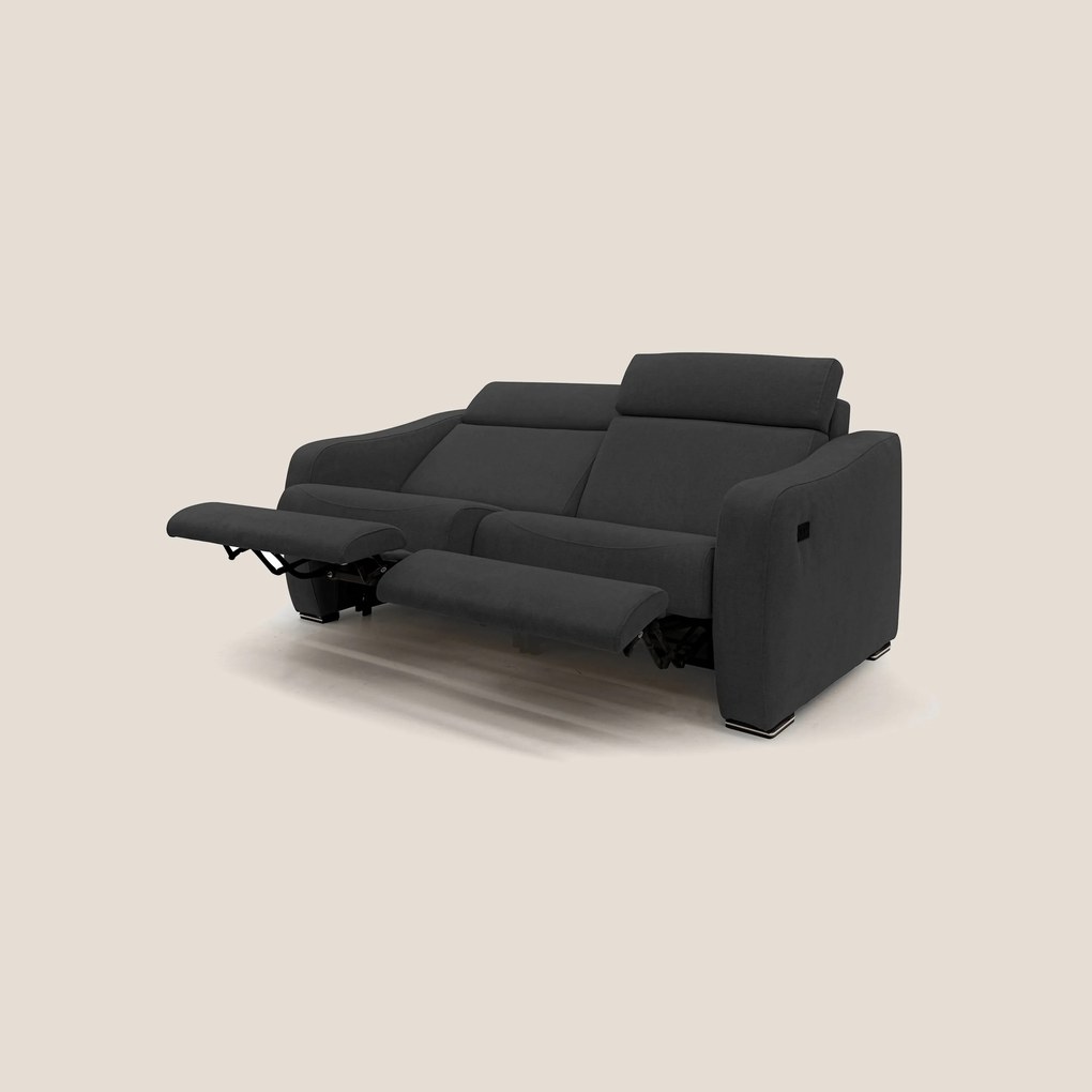 Gummy Divano con meccanismo relax elettrico nero