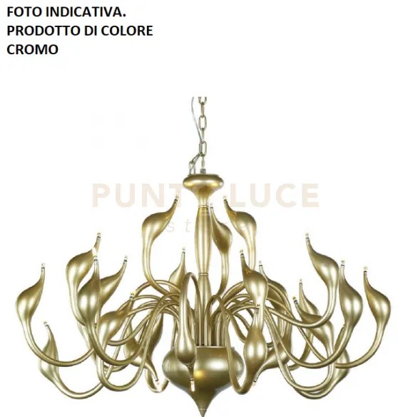 Lampadario metaswan cromato, 24  luci attacco g4. diametro 110 cm, ...