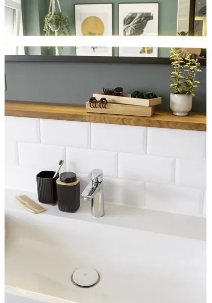 WENKO 25298100 - Dispenser di sapone ROTELLO 8,9x12,7 cm nero/marrone