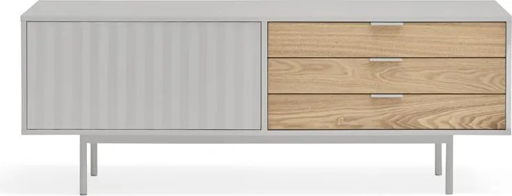 Mobile TV grigio-color naturale effetto rovere 140x52 cm Sierra - Teulat