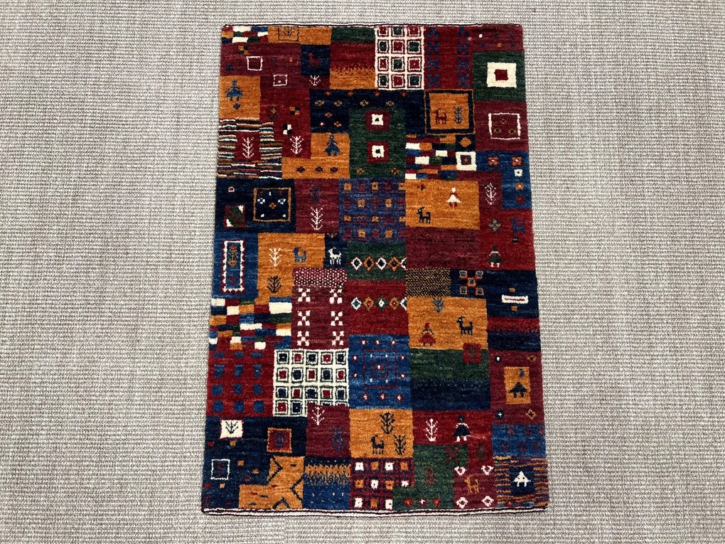 Loribaft Tappeto 90 x 60 Rosso (Iran) Annodato A Mano