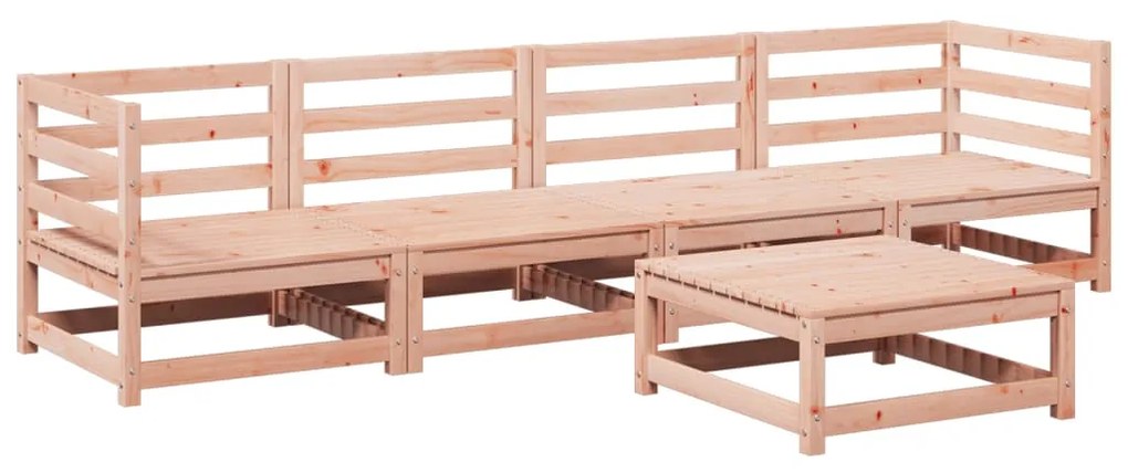 Set divani da giardino 5 pz in legno massello abete douglas