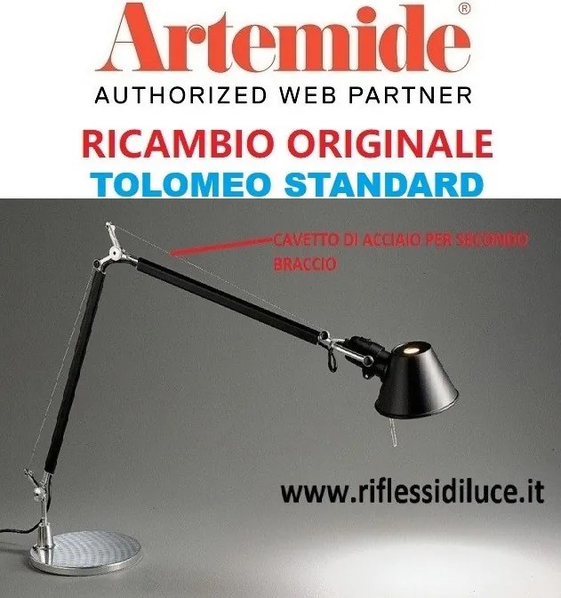Artemide cavetto di acciaio ricambio seconda leva Tolomeo tavolo