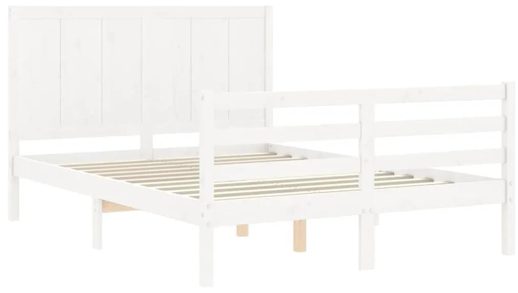 Giroletto con testiera bianco 140x190 cm in legno massello