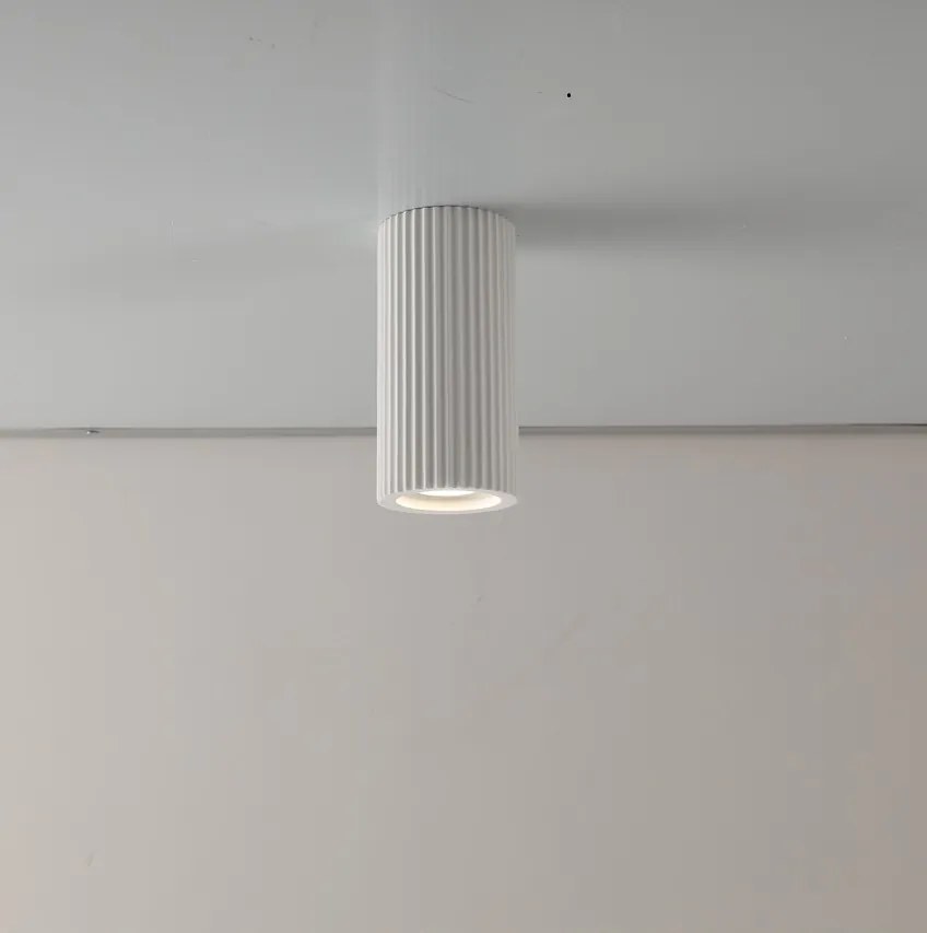 Plafoniera Rotonda GU10 e GU5.3 in Gesso Pitturabile Ø70x140mm