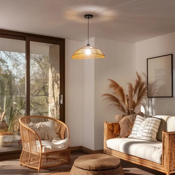 Brilagi - Lampadario LED a sospensione con cavo CERIA BOHO 1x E27/40W/230V Ø 50 cm marrone