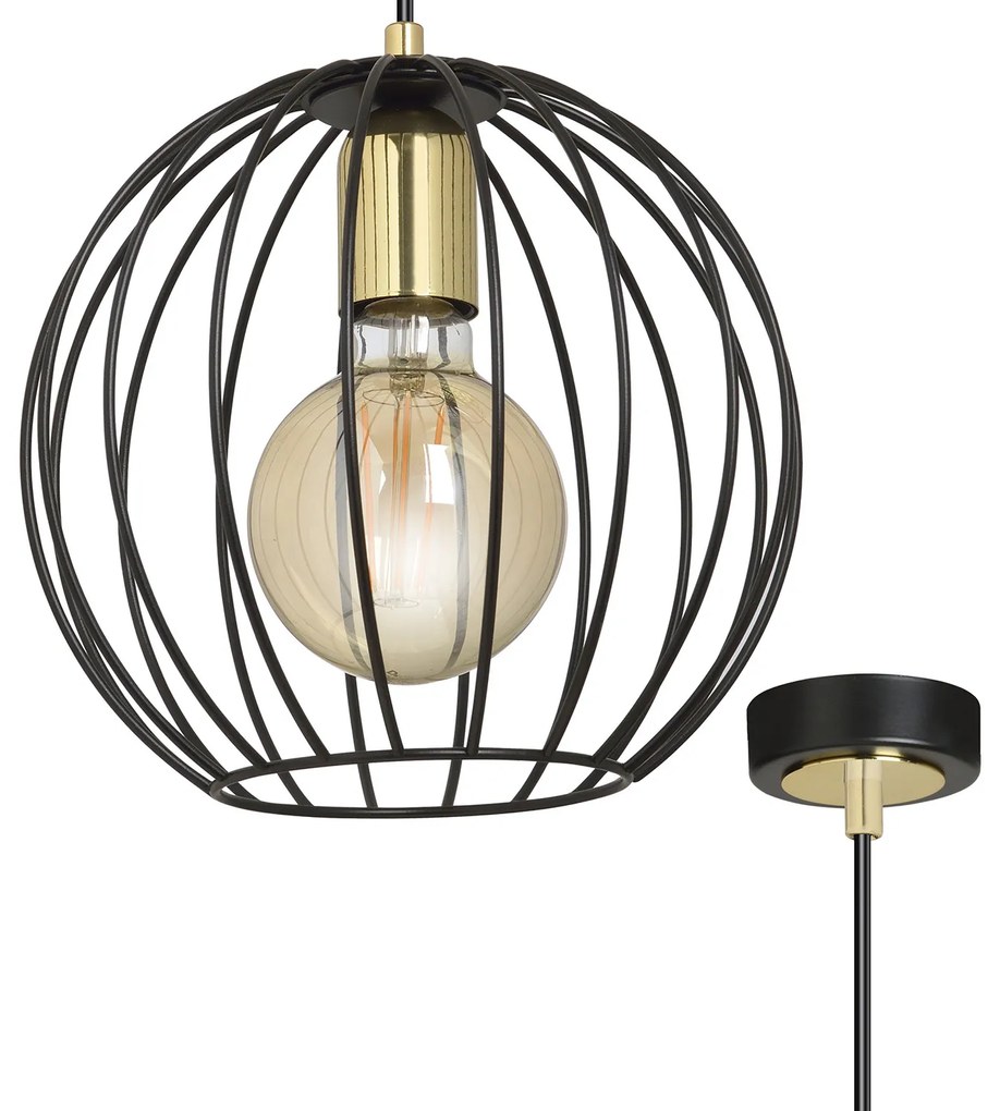 Sospensione Contemporanea Omoikane Acciaio Nero 1 Luce E27 Ip20