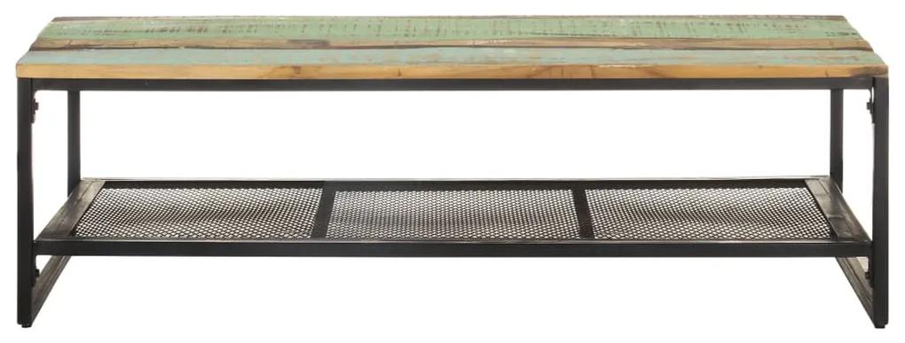 Tavolino da caffè 110x60x35 cm in legno massello di recupero