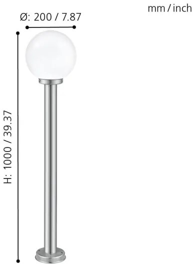 EGLO 30207 - Lampada da esterno NISIA 1xE27/60W