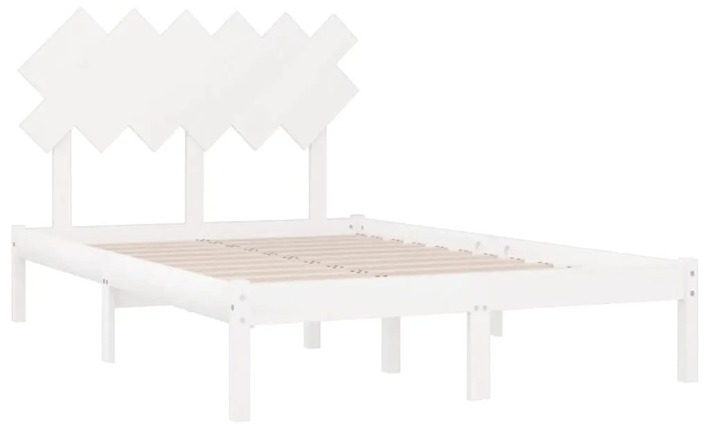 Giroletto bianco 135x190 cm 4ft6 double in legno massello