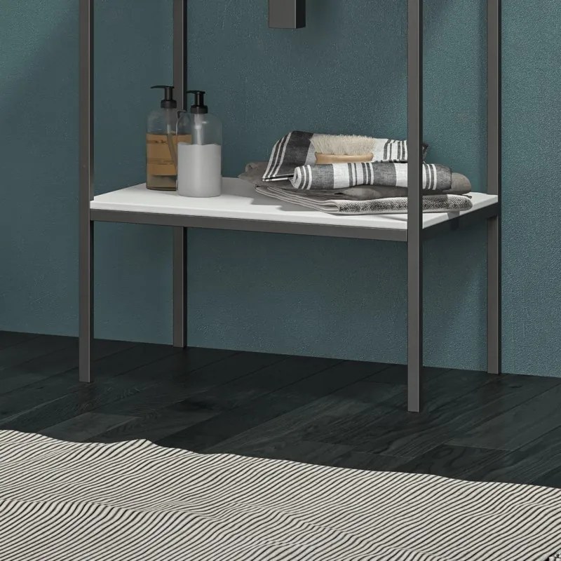 Mobile bagno metallico 60 cm con due ripiani NET-60 - KAMALU