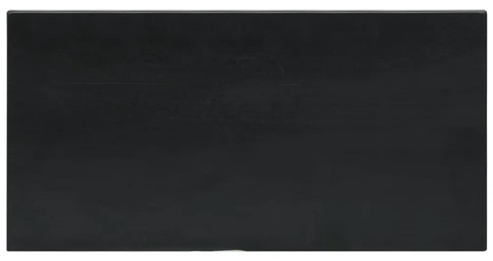 Comodino Nero 60x30x75 cm in Legno Massello di Mogano