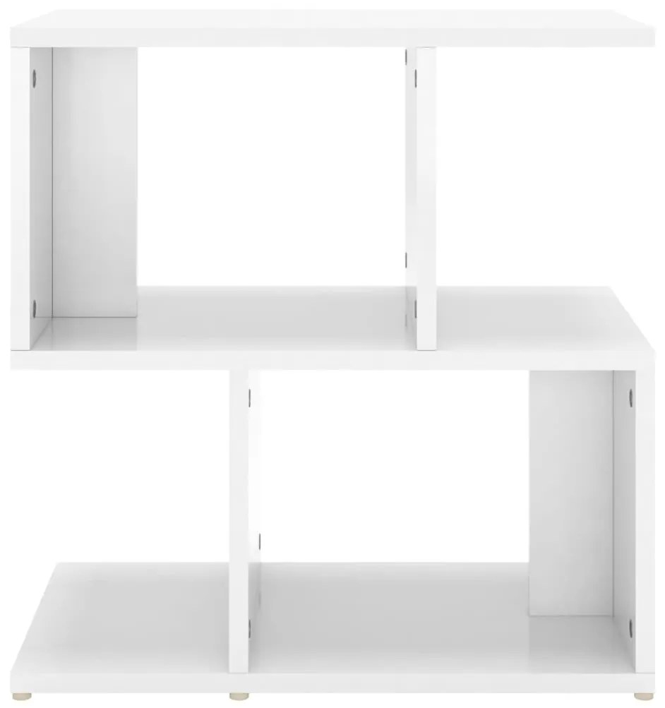 Comodini 2pz Bianco Lucido 50x30x51,5 cm in Legno Multistrato