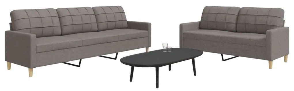 Set Di Divani 2 Pz Tortora İn Tessuto /