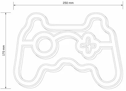 LED Decorazione murale al neon GAME LED/3W/3xAA USB blu
