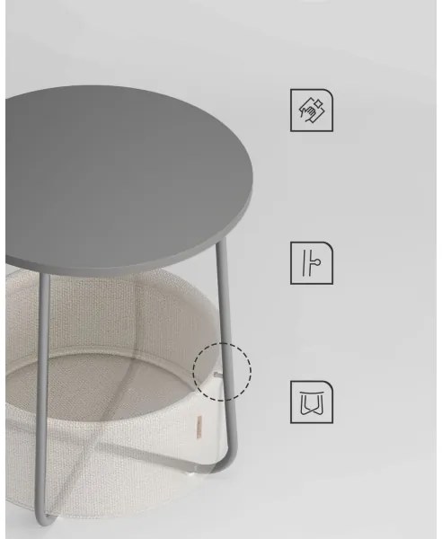 Tavolino d'appoggio NOIRA grigio/bianco