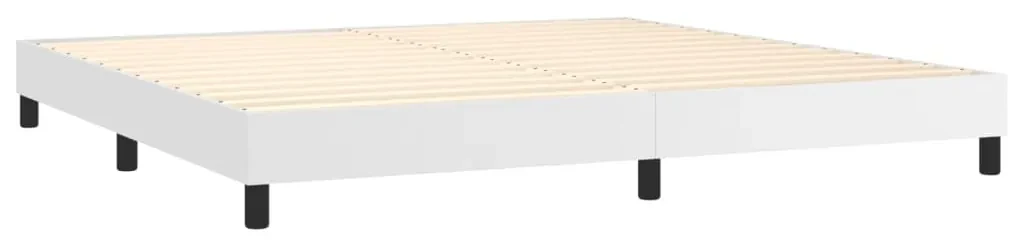 Giroletto a molle con materasso bianco 200x200cm in similpelle
