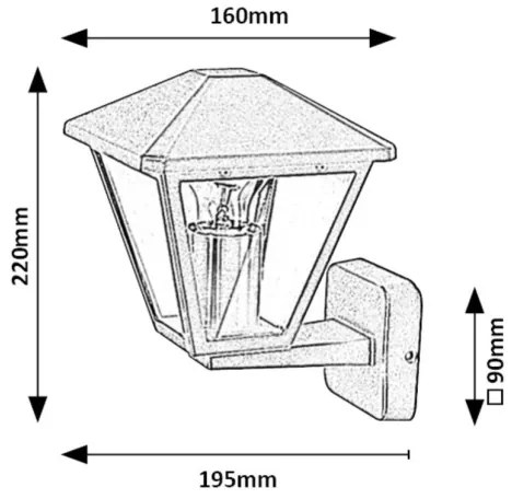 Rabalux 7146 - Lampada da parete esterna PARAVENTO 1xE27/40W/230V IP44