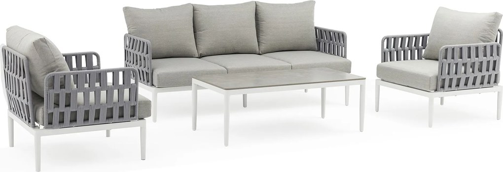 CASCADA - salotto outdoor in alluminio grigio chiaro, antracite o naturale