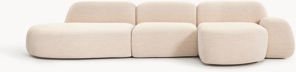 Divano angolare componibile 4 posti in bouclé con chaise longue Wolke