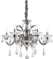 Lampadario Classico Colossal Metallo-Cristallo Trasparente 6 Luci E14