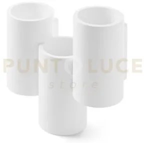 Arta applique da parete 3 luci up/down bianco in gesso l.260mm