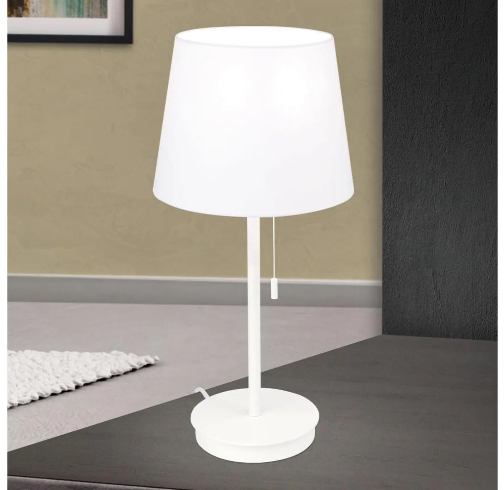 Orion LA 4-1205/1 - Lampada da tavolo con porta USB LUDWIG 1xE27/40W/230V bianco