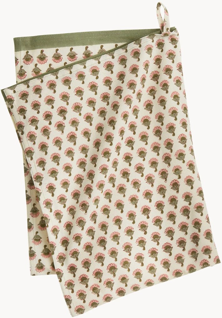 Strofinaccio fatto a mano con motivo floreale Lulu