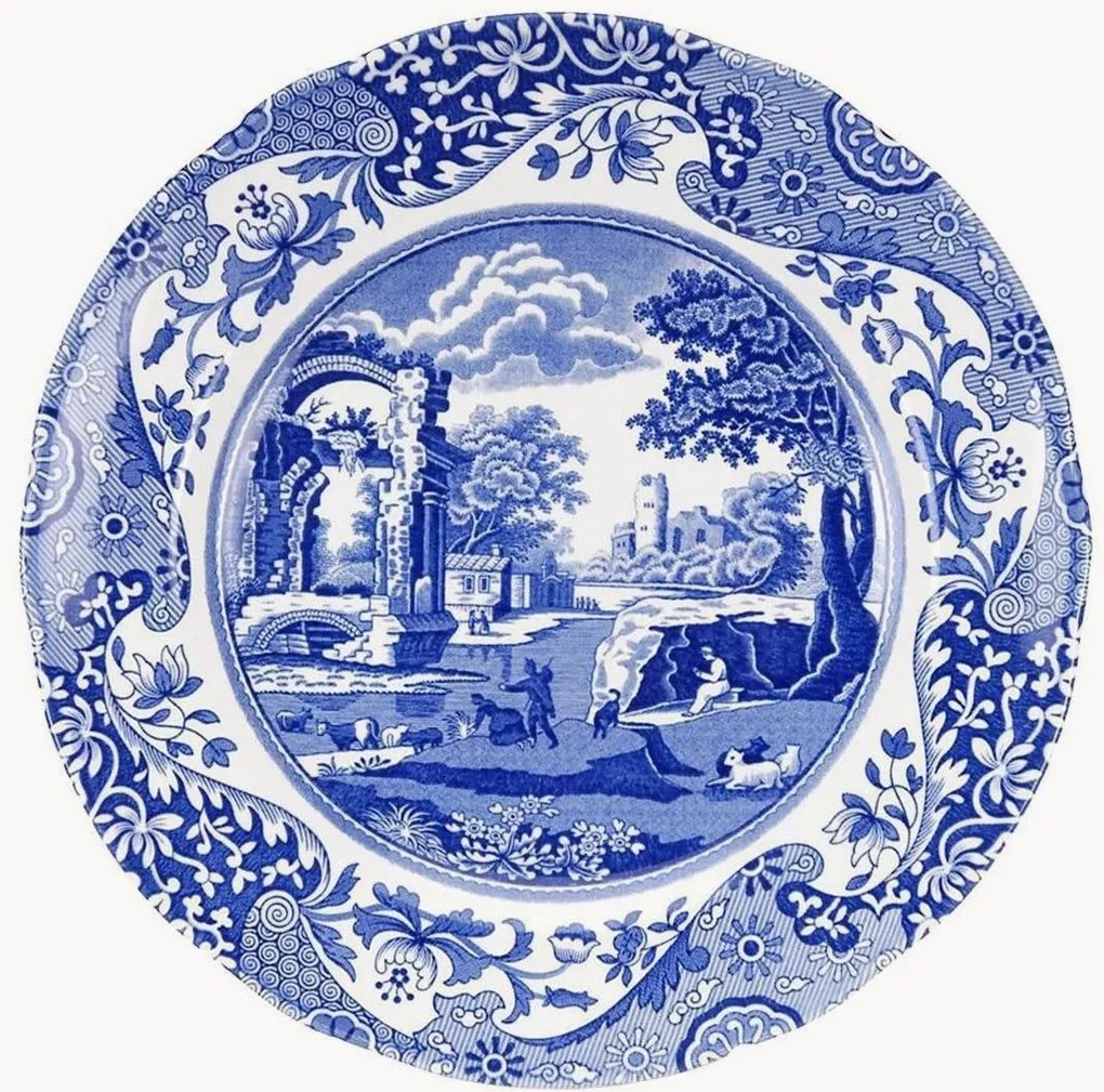 Set di 4 piatti da colazione Blue Italian