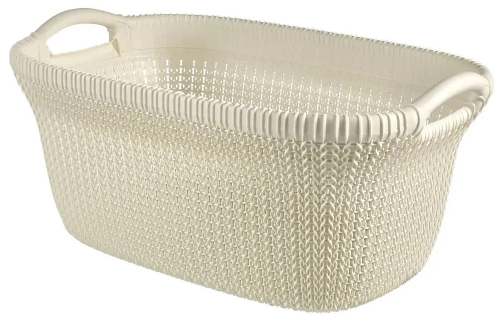 Cesto Portabiancheria Knit 40 L Bianco Crema /