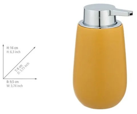 Dispenser di sapone in ceramica gialla 0,32 l Badi - Wenko