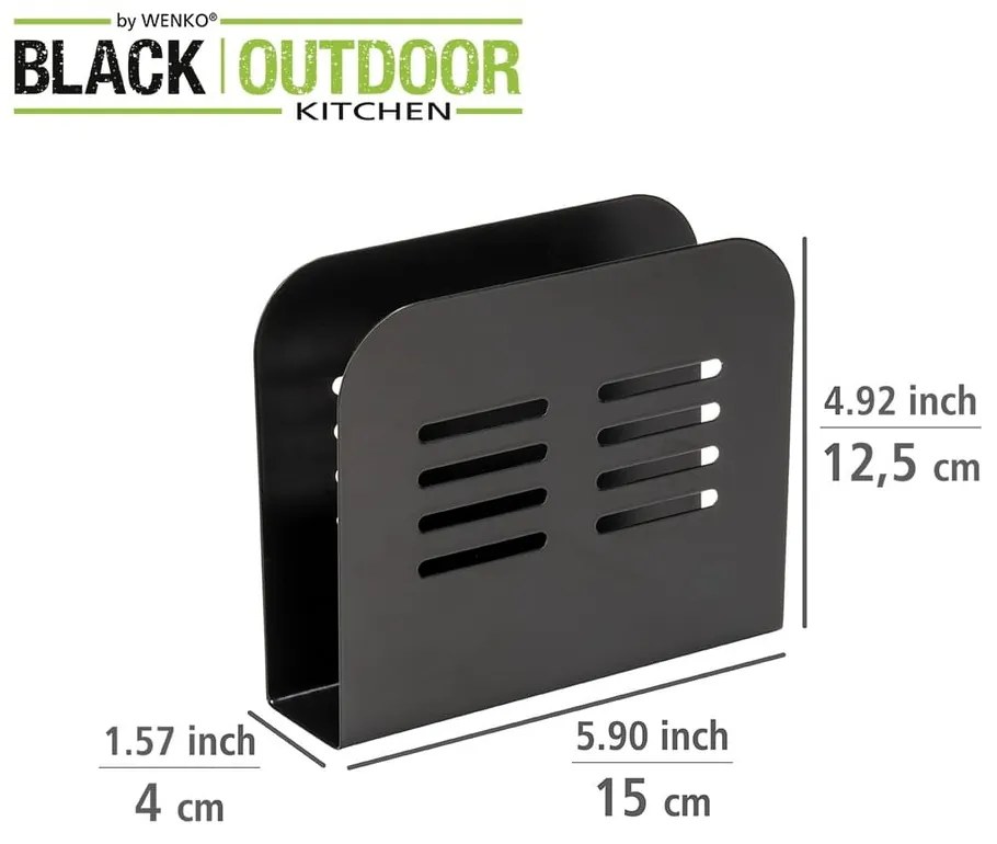 Portatovaglioli nero Black Outdoor Kitchen Baco - Wenko