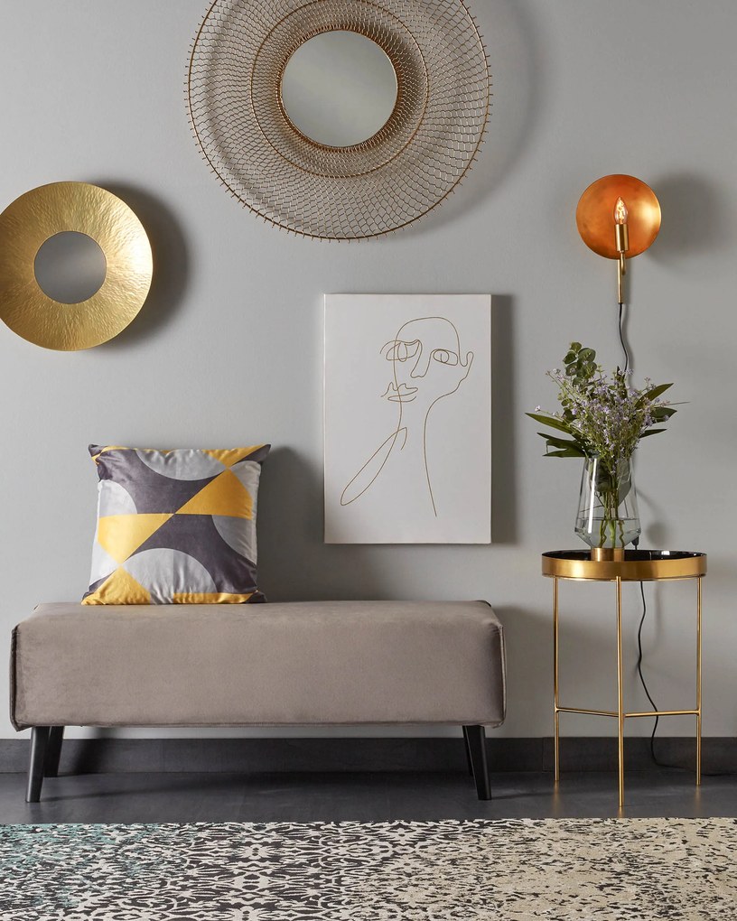Kave Home - Panca Dyla velluto grigio 111 cm