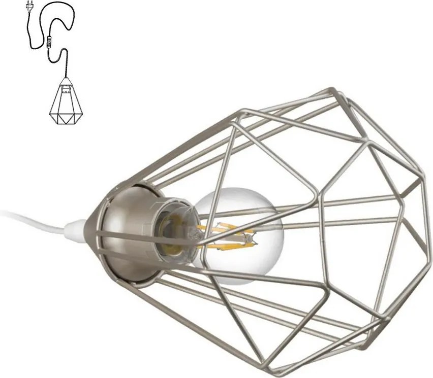 Eglo 33618 - Lampada da tavolo con spina TARBES 1xE27/60W/230V