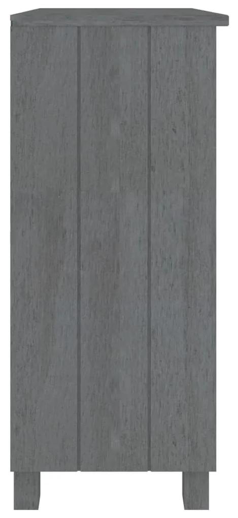 Credenza hamar grigio scuro 85x35x80 cm legno massello di pino